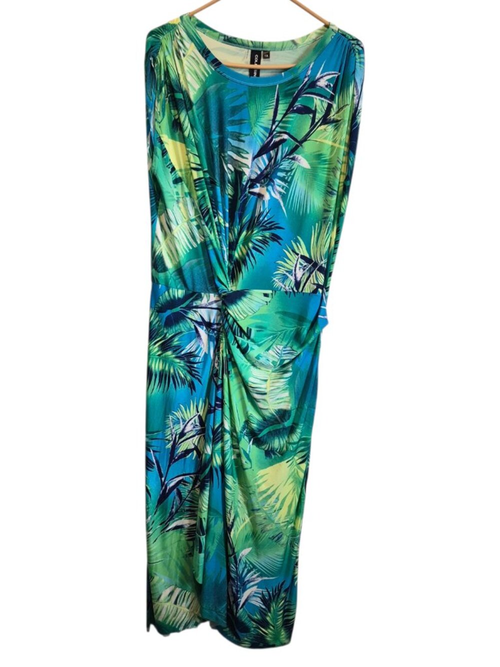 COLDESINA Women's Luxury Resort Palm Print Floral Maxi Dress Size 1X